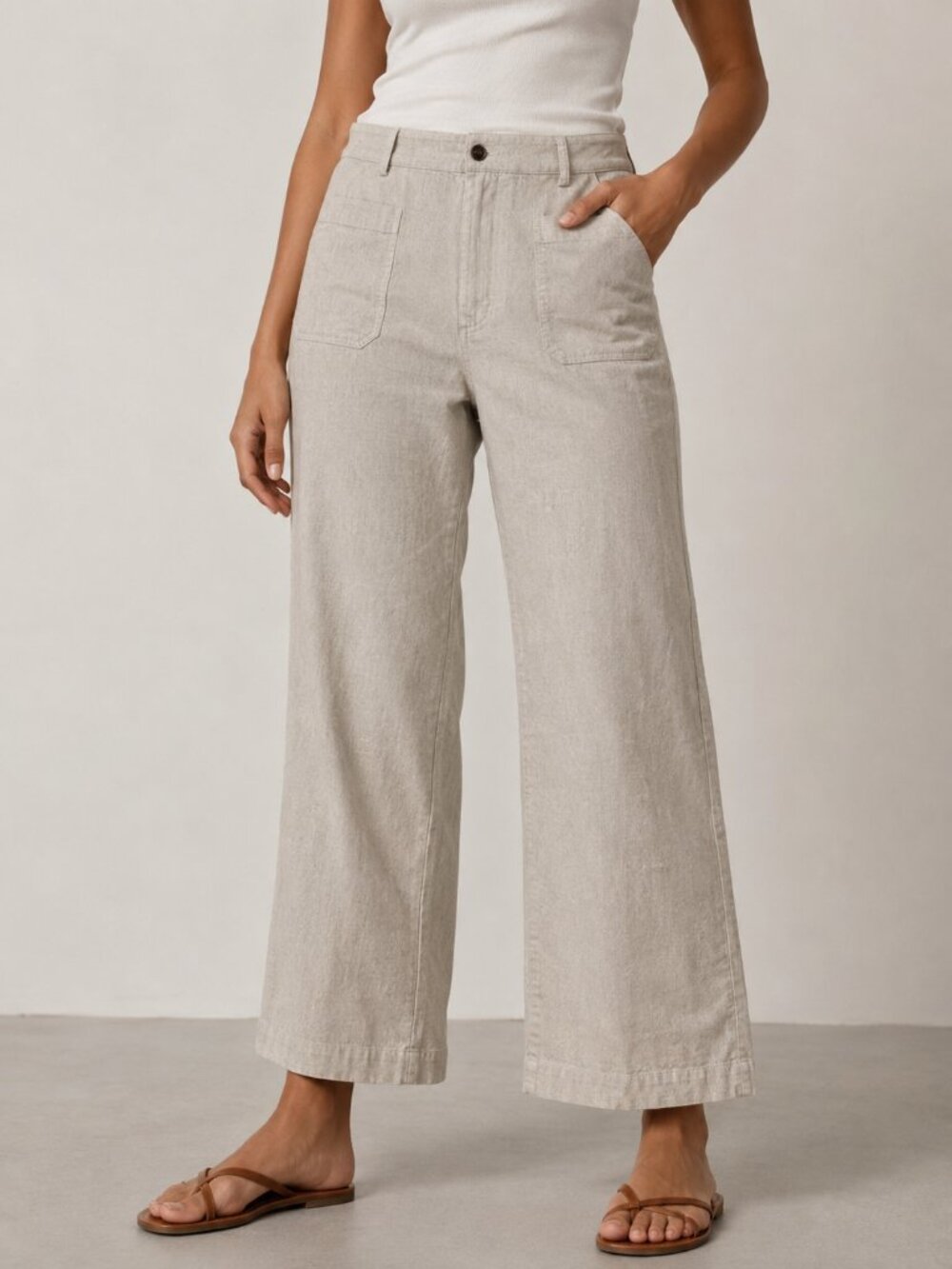 J. Crew Lizzie Tan Patch Pocket Wide Leg Pants 33P NWT